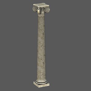 Low Poly Ionic Column 45 Angle