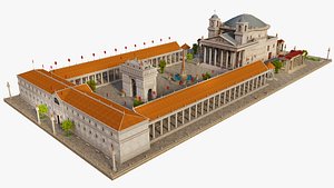 3D New Ancient Pantheon Temple model