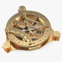Folded Vintage Compass with Sundial