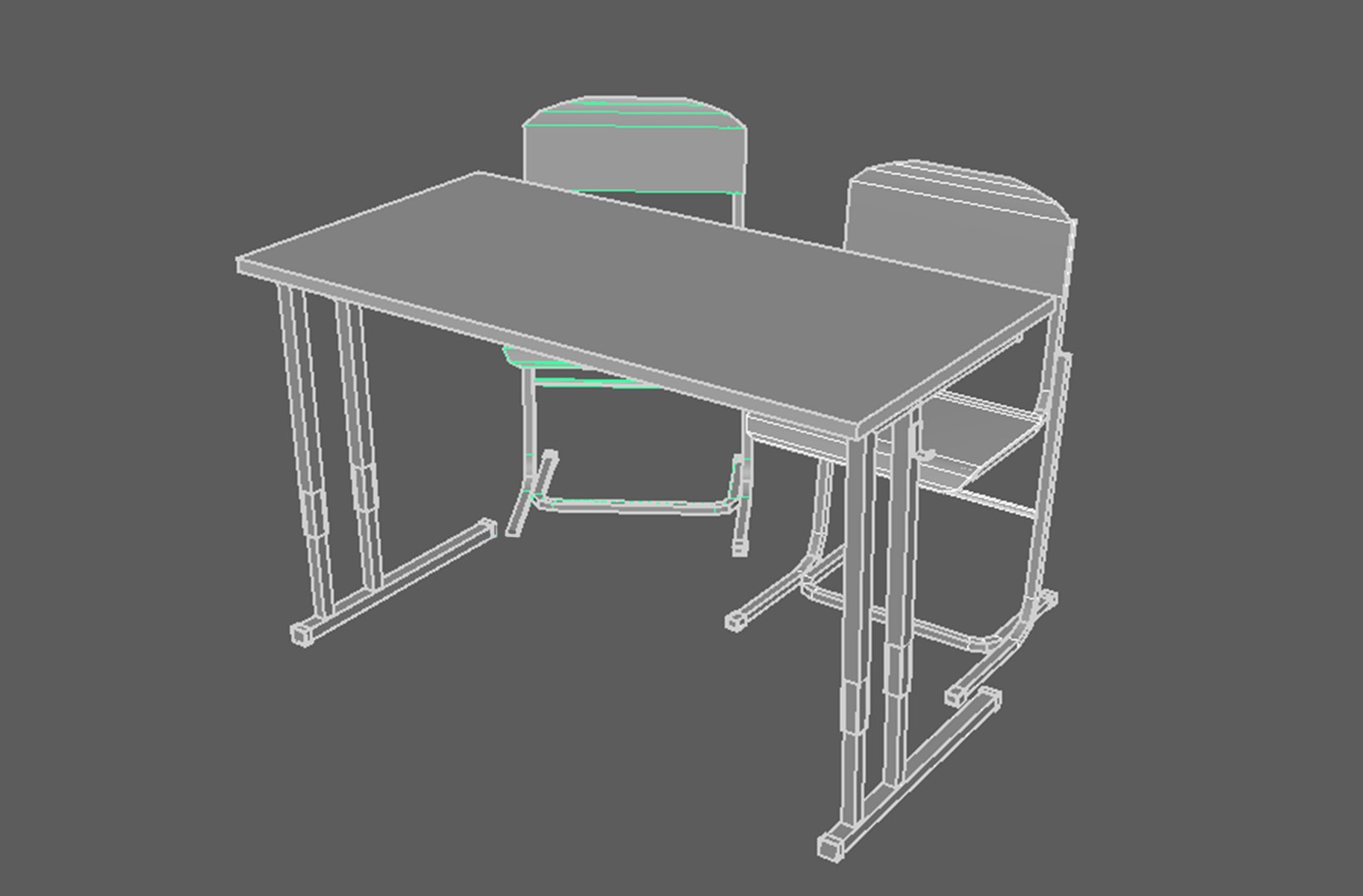 Low Poly Classroom Desk And Chair VR AR 3D Model - TurboSquid 1938249