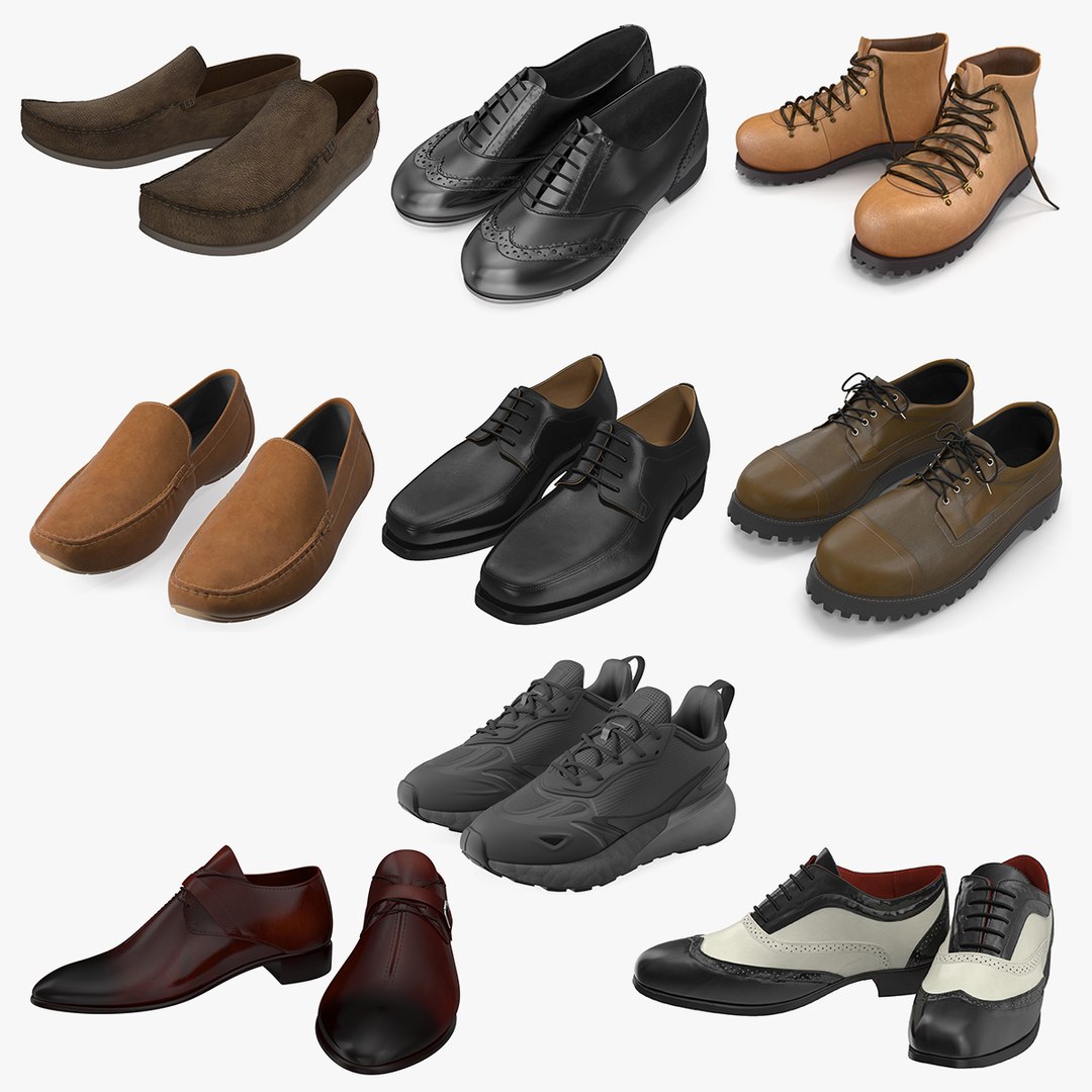 Man Shoes Collection 10 3D model preview