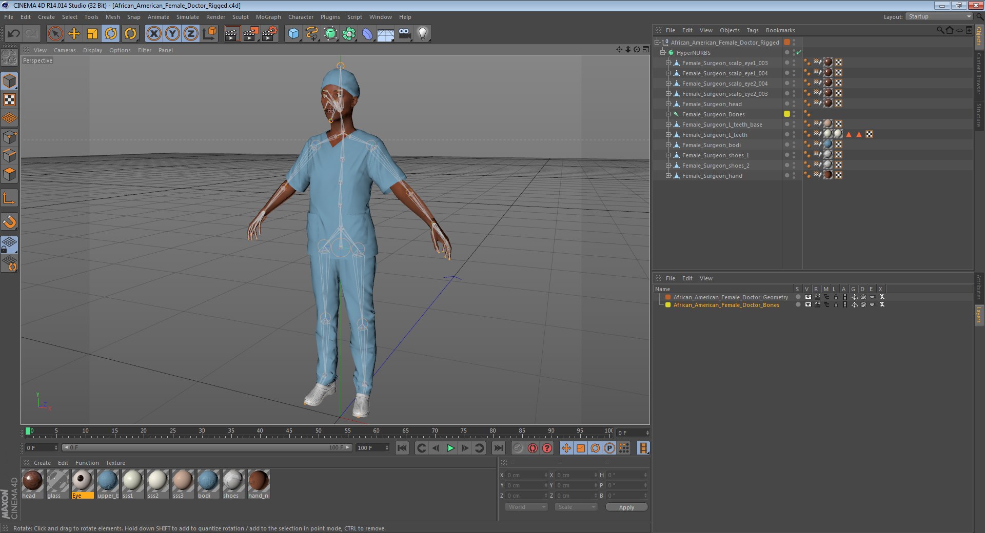 african american female doctor 3d model