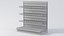Supermarket Empty Shelf 120 Straight with Hooks