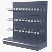 Supermarket Empty Shelf 120 Straight with Hooks