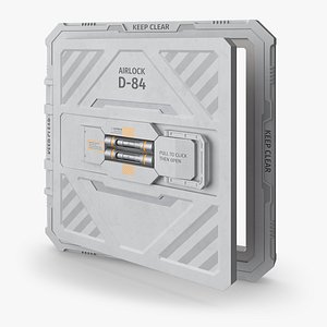 3D Airlock D-84 Access Hatch White model