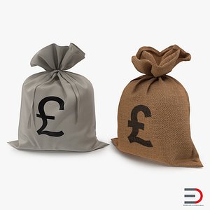 Pound Money Bags 3D Models Collection