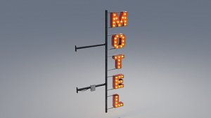 Retro Motel Sign with 4K Textures 3D