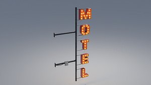Retro Motel Sign with 4K Textures