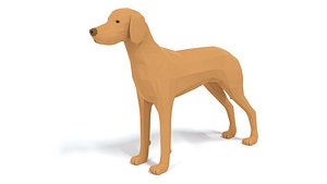 3D model Low Poly Cartoon Hungarian Vizsla Dog