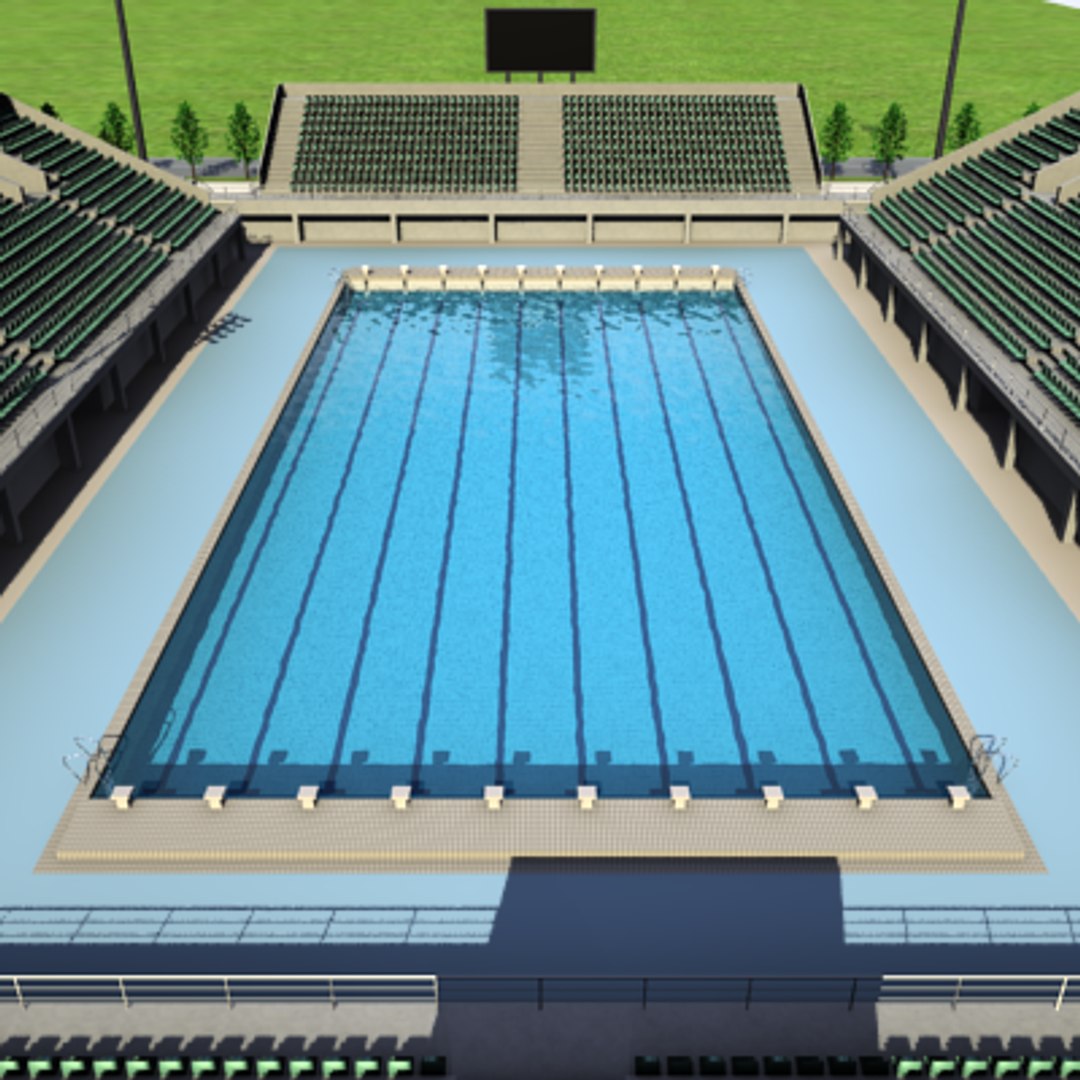 Outdoor Olympic Swimming Pool Obj