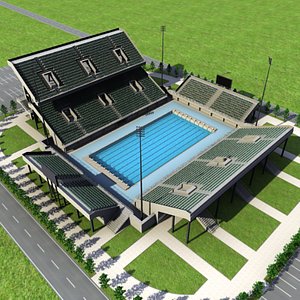 outdoor olympic swimming pool obj