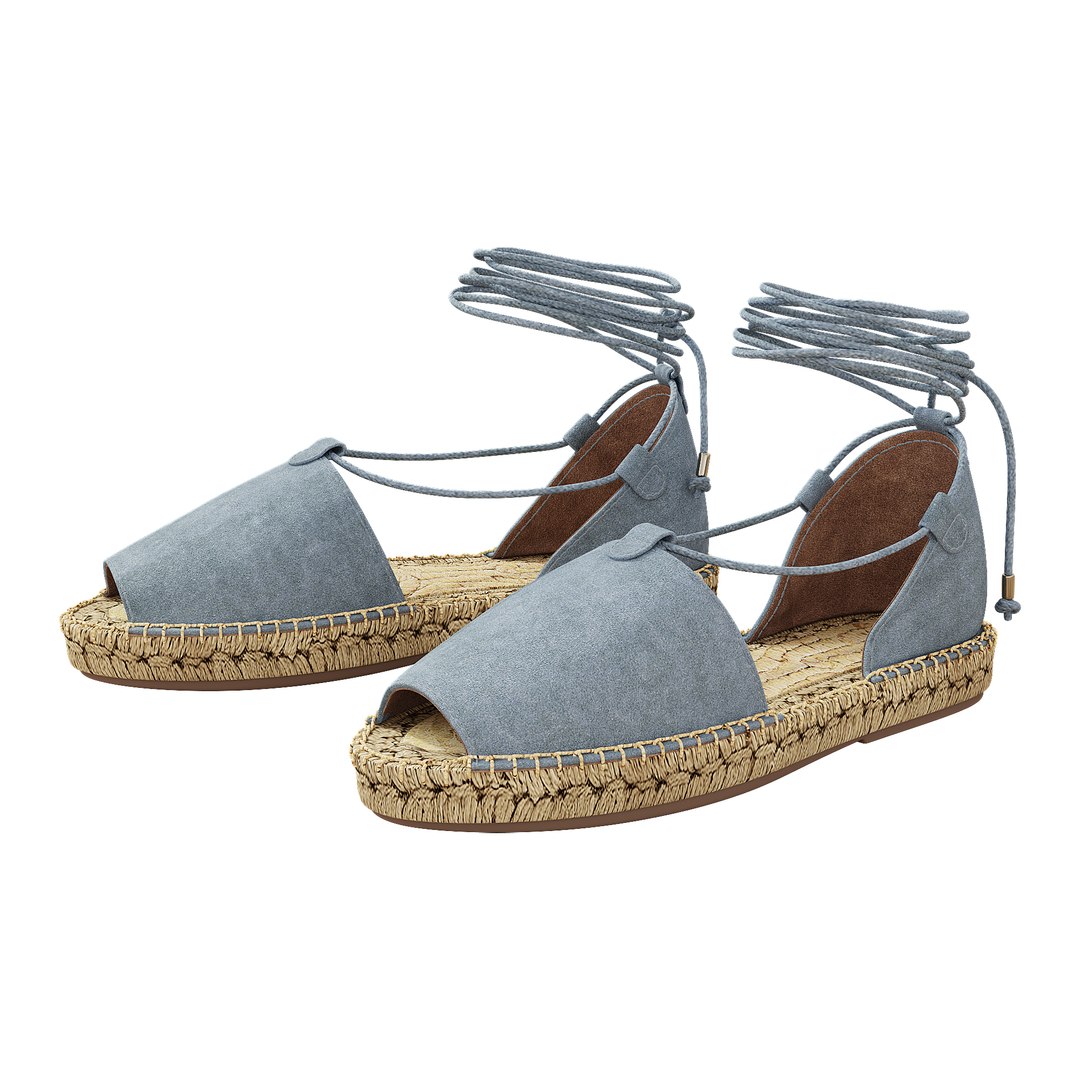 3D Lace Espadrilles Alma Blue Model - TurboSquid 1443581