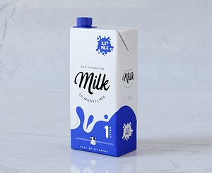 Milk Carton Box Packaging 3D model