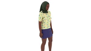 Hijab Woman 3D model