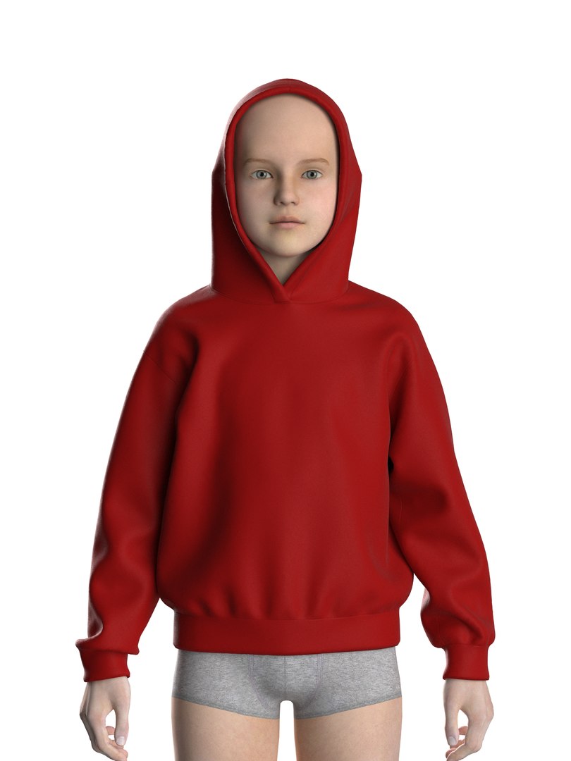 Kids Male Hoodie 3D Model - TurboSquid 2216374