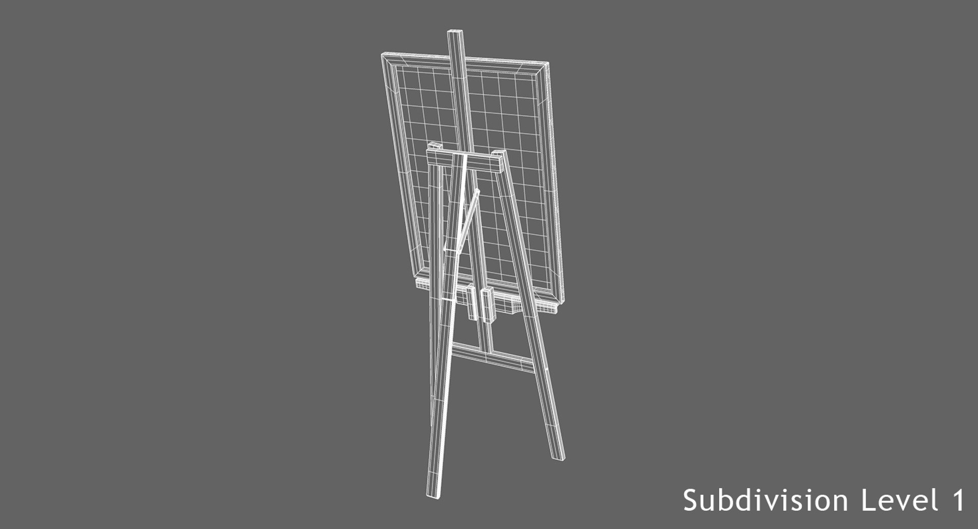 Vintage Floor Easel 3D Model Photoshop