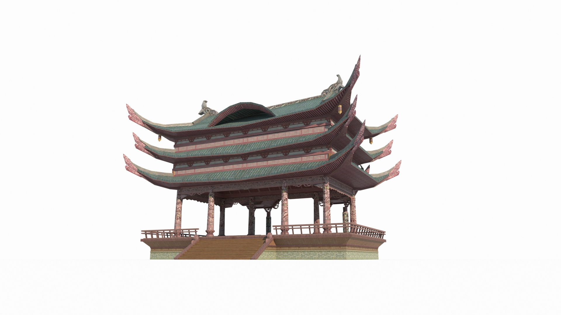 3D Ancient Asian architecture tea hall - TurboSquid 2096101