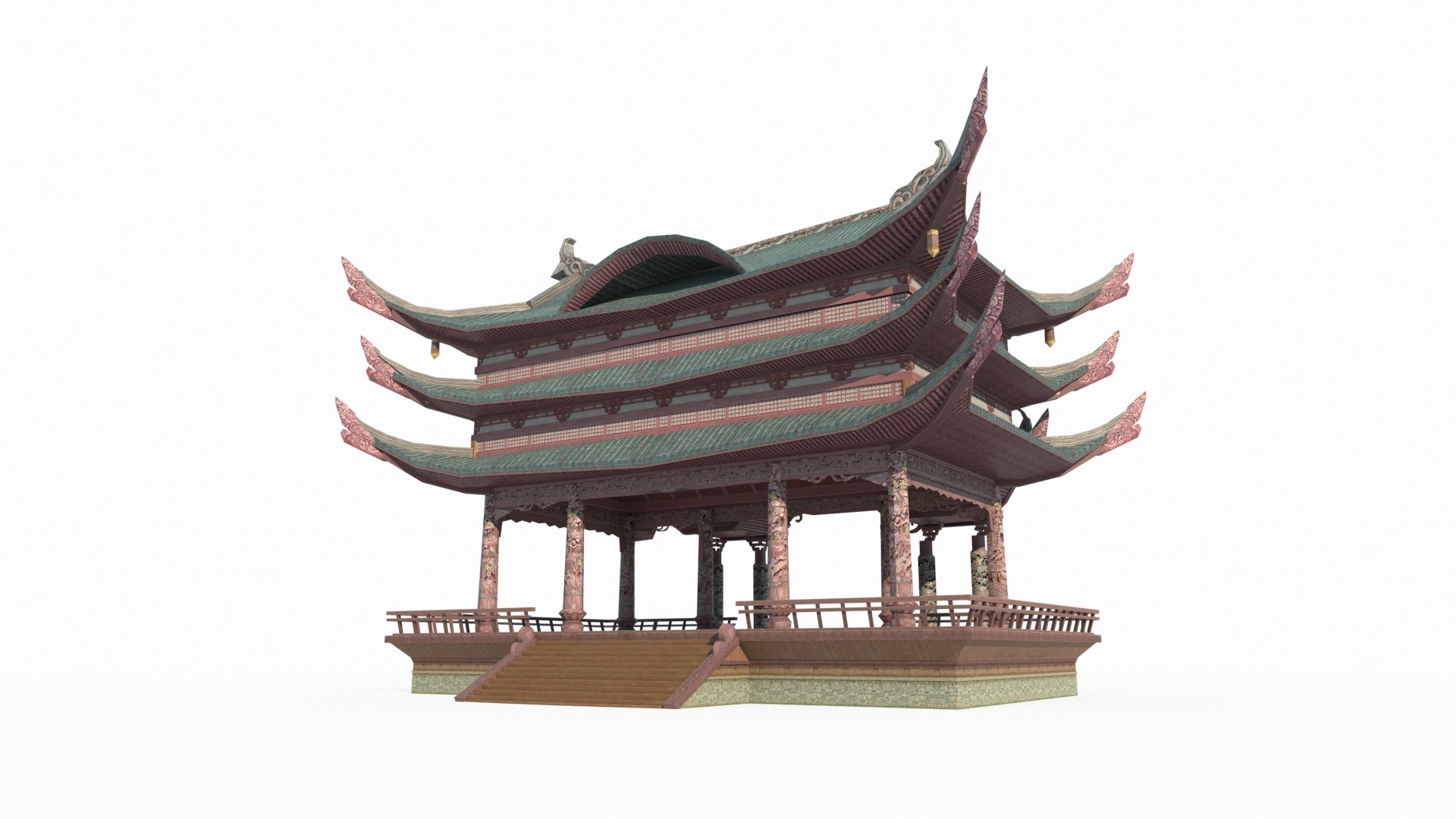 3D Ancient Asian architecture tea hall - TurboSquid 2096101