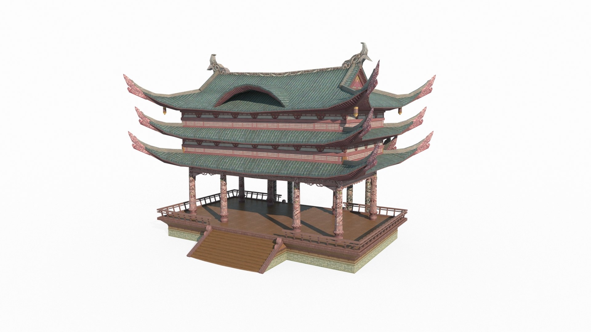 3D Ancient Asian architecture tea hall - TurboSquid 2096101