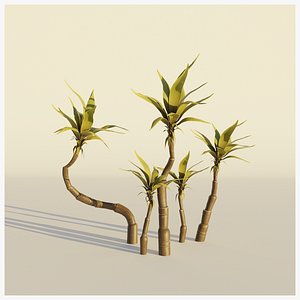 Palm tree set vol2 Cartoon Stylized Hand painted 3D model 3D model