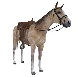 wild west horse saddle 3d model