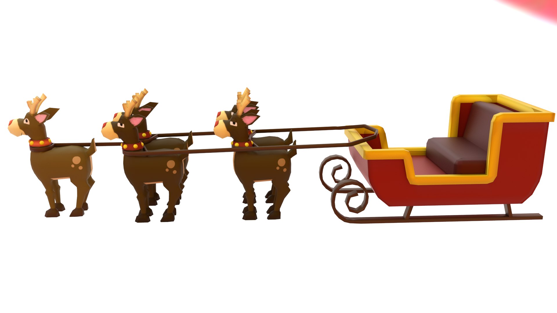 3D Doodle Christmas Sleigh Deer 82 Curtains Drapes