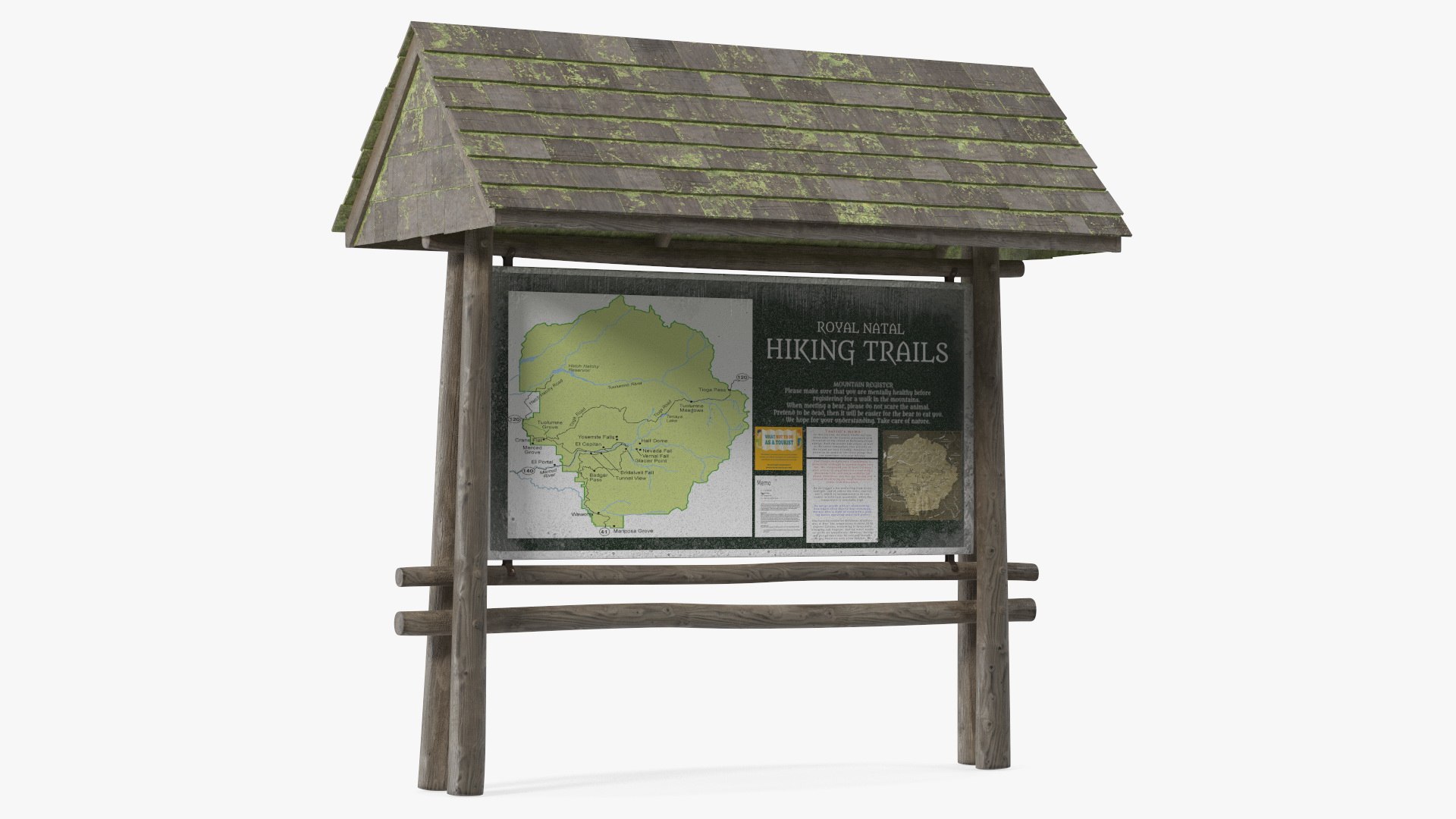 Hiking Information Board Old 3D model preview