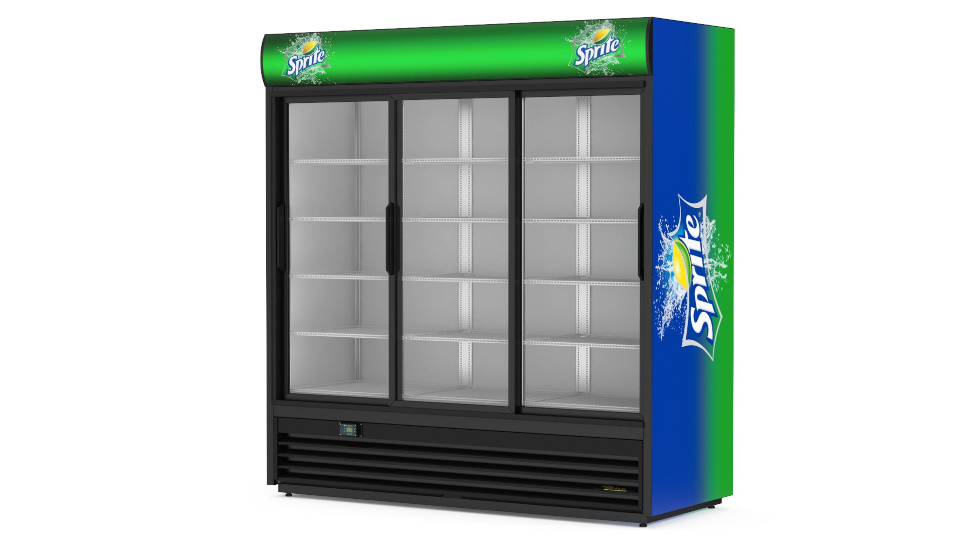 3 Door Upright Display Cooler 3D model preview