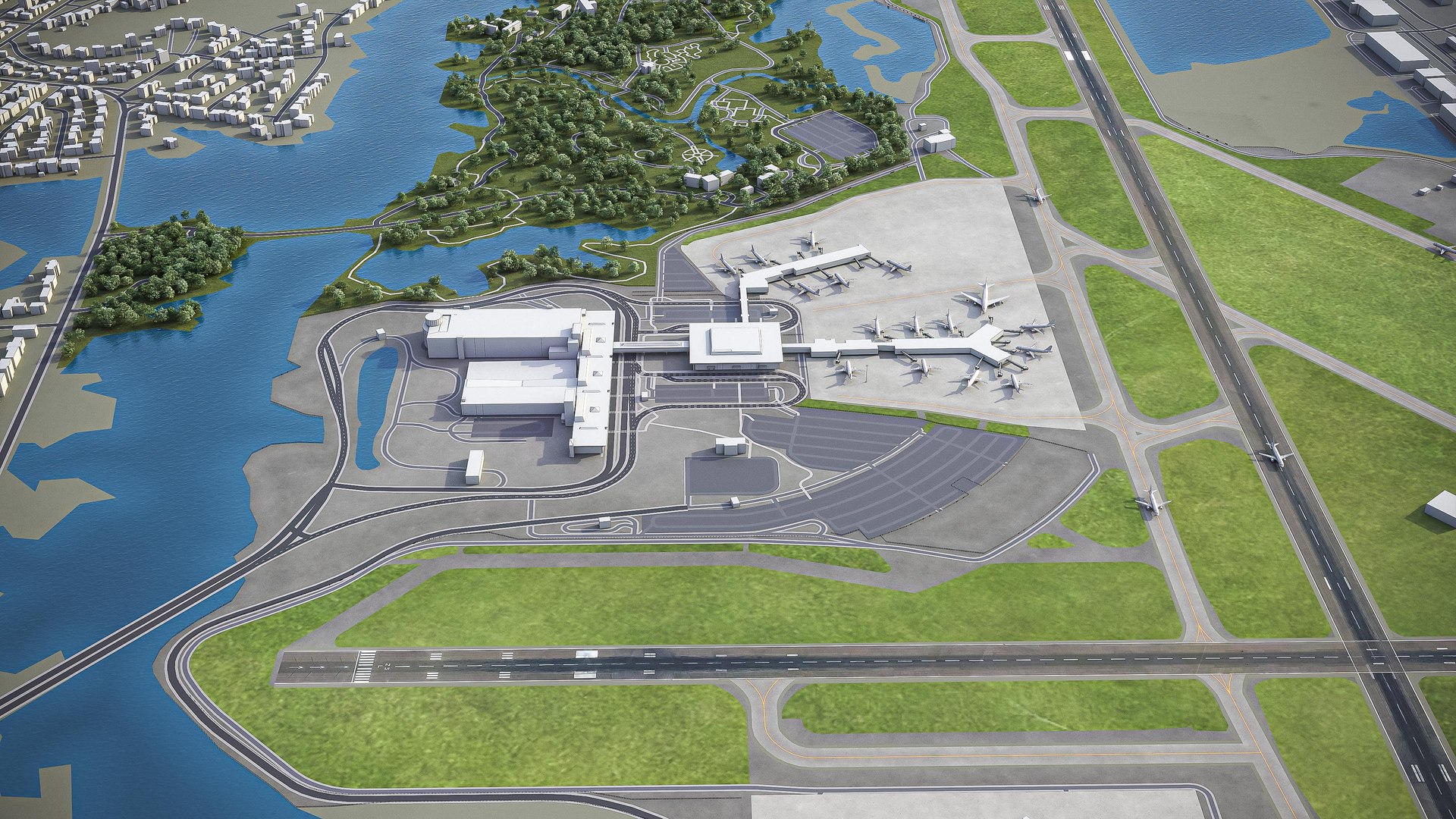 Detailed Norfolk Car Rental Airport Background Art