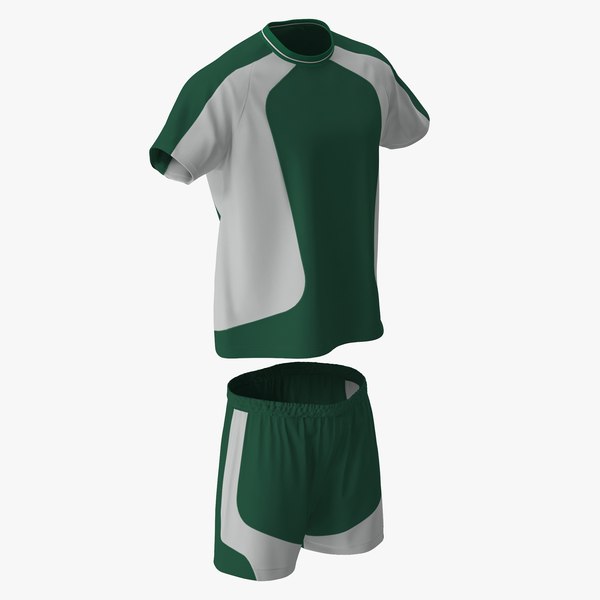 3d soccer uniform green 2 model