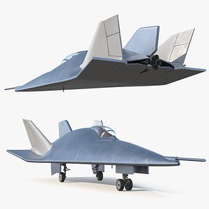 Experimental Lifting Body Jet Aircraft Rigged for Maya