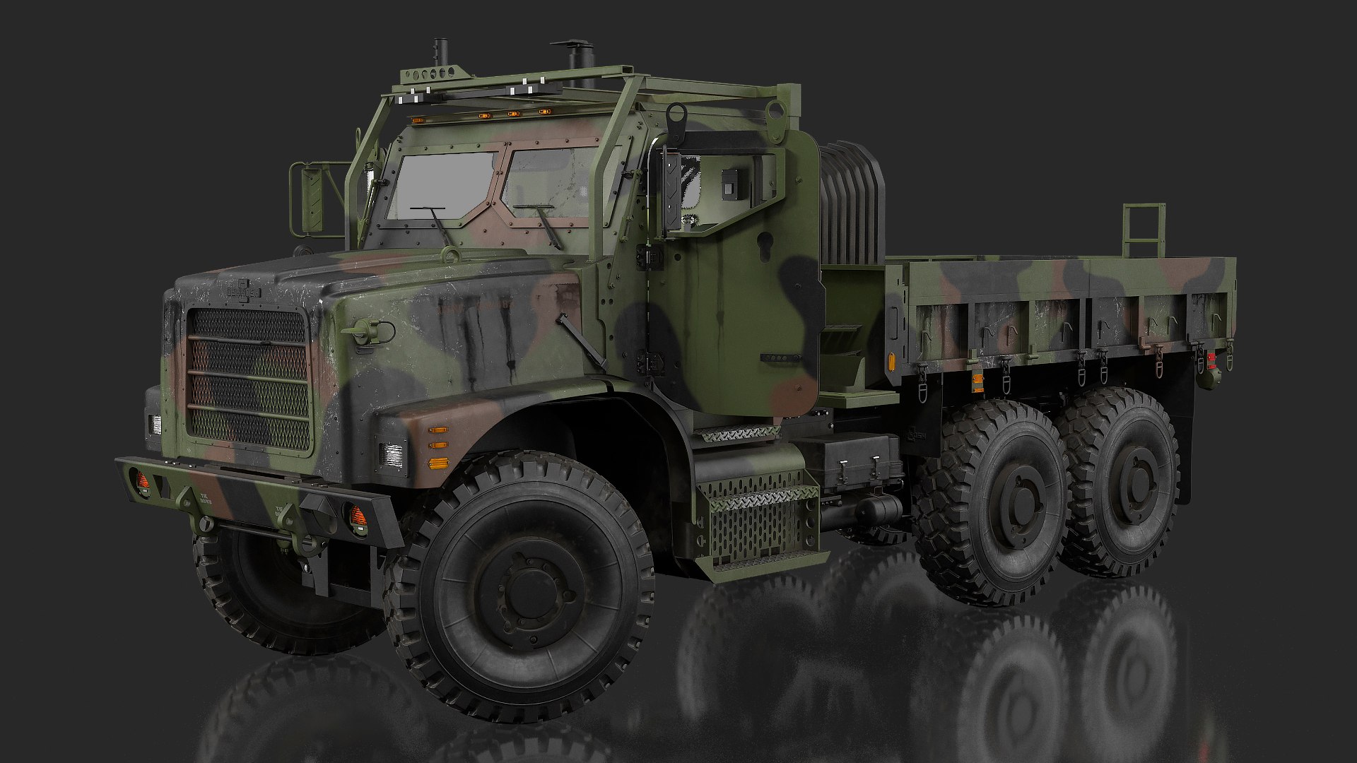 OshKosh MTVR MK23 Dusty Rigged 3D model preview