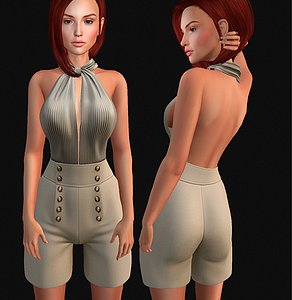 shorts sandals set 3D model