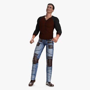 Man in Urban Style Clothing Rigged