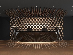 complete reception desk interior 3D