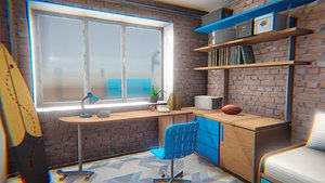 3D vr teen room model