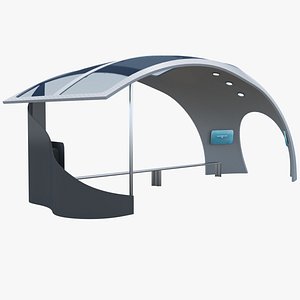 3D Futuristic Bus Stop model