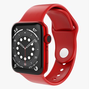 Apple Watch Series 6 silicone loop red 3D model