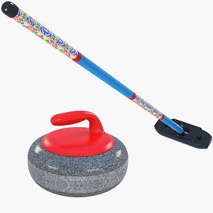Curling Broom and Stone Collection