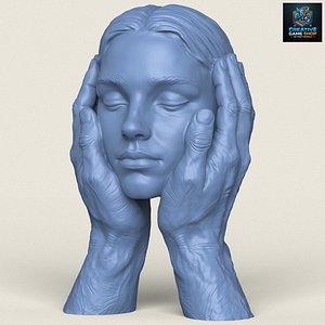Woman Face In Hands Statue Print Ready 3D Mode model