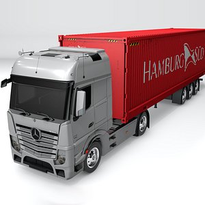 3D model mercedes benz actros silver