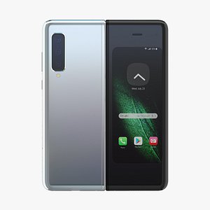 3D samsung galaxy fold silver model