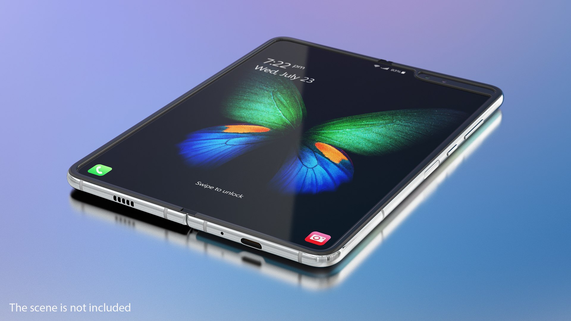 Samsung Galaxy Fold Silver 3D model preview