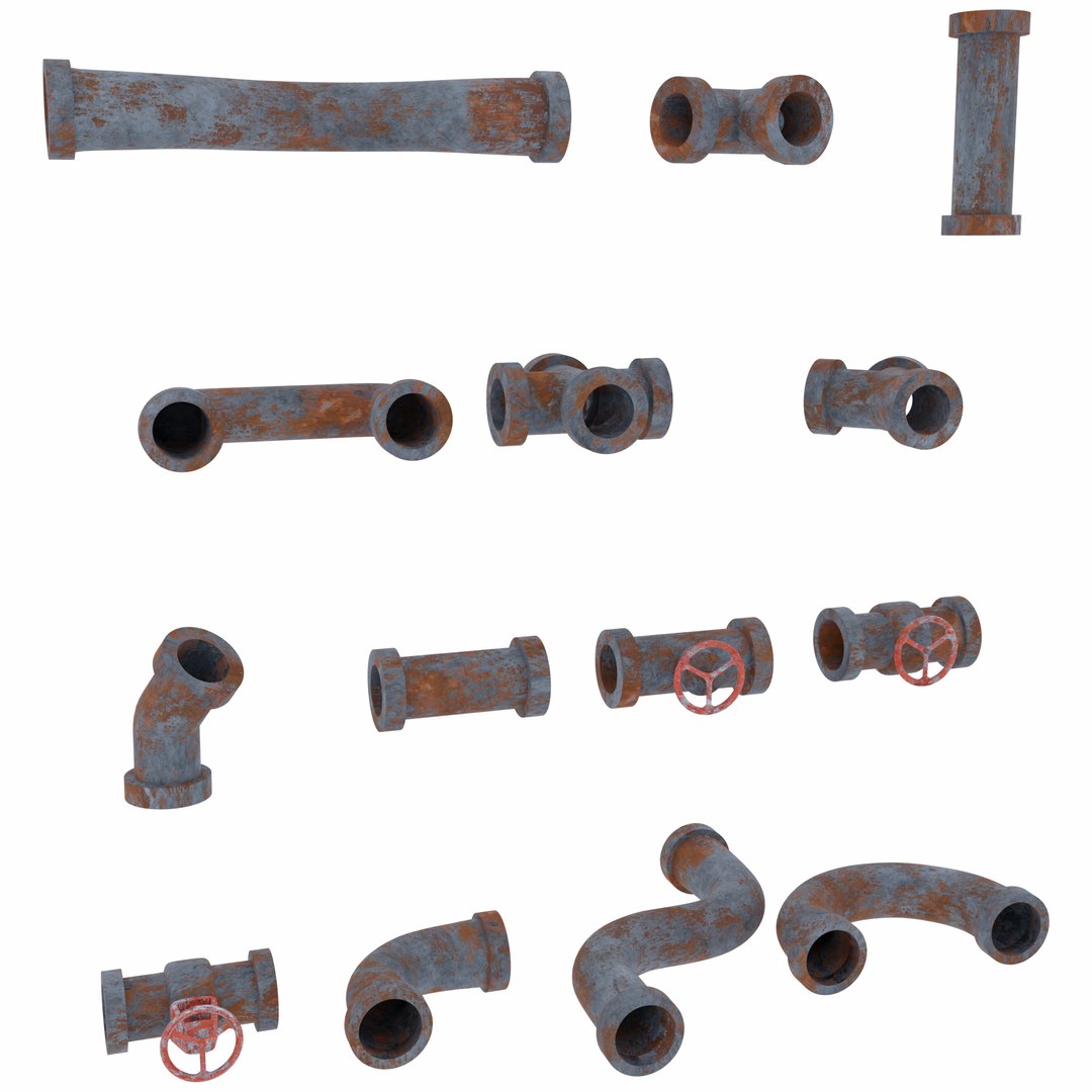 3D Model Realistic 14 Industrial Pipe Pack - TurboSquid 1922663
