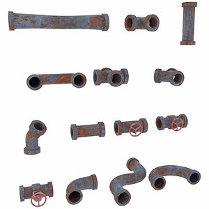 Realistic 14 Industrial Pipe Pack