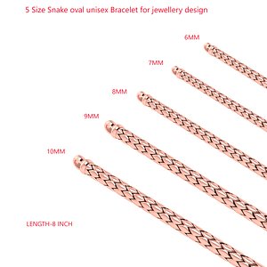 5 Size Snake oval unisex Bracelet for jewellery desig