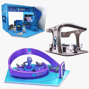 Futuristic Exhibition Stand Collection 3 3D model