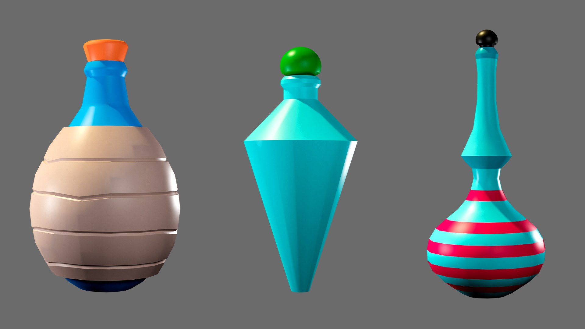 3D model Cartoon flasks - TurboSquid 2078827