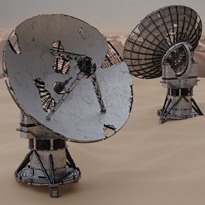 Ruined big satellite dish model