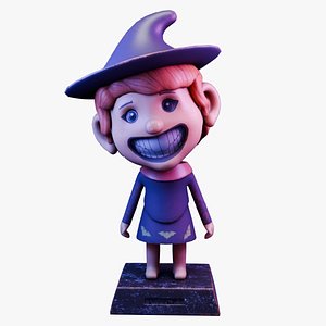 Bobblehead Witch Girl 3D model